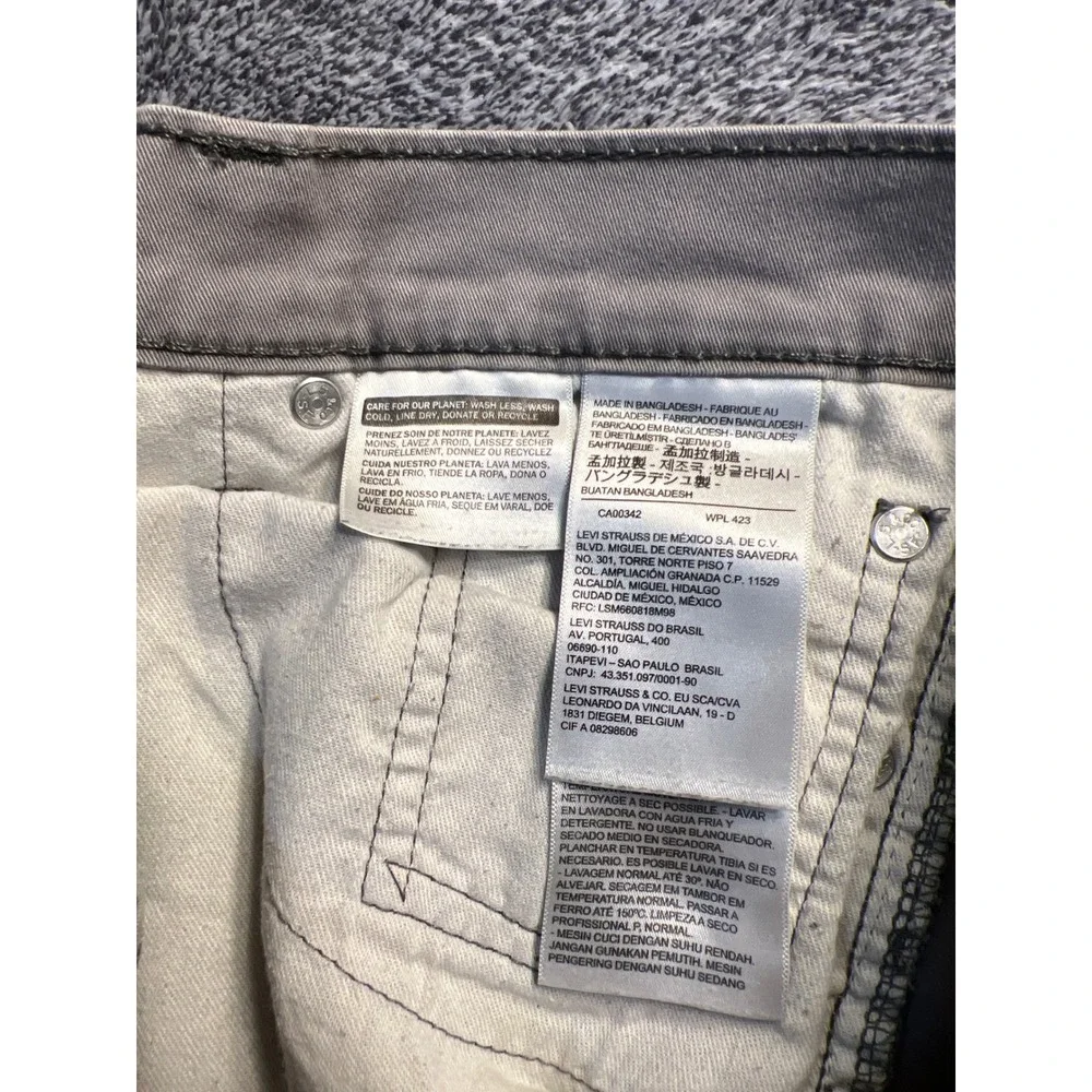 Levis 511 Slim Fit Pants Mens 31x32 Grey Khaki Stretch Casual Trousers